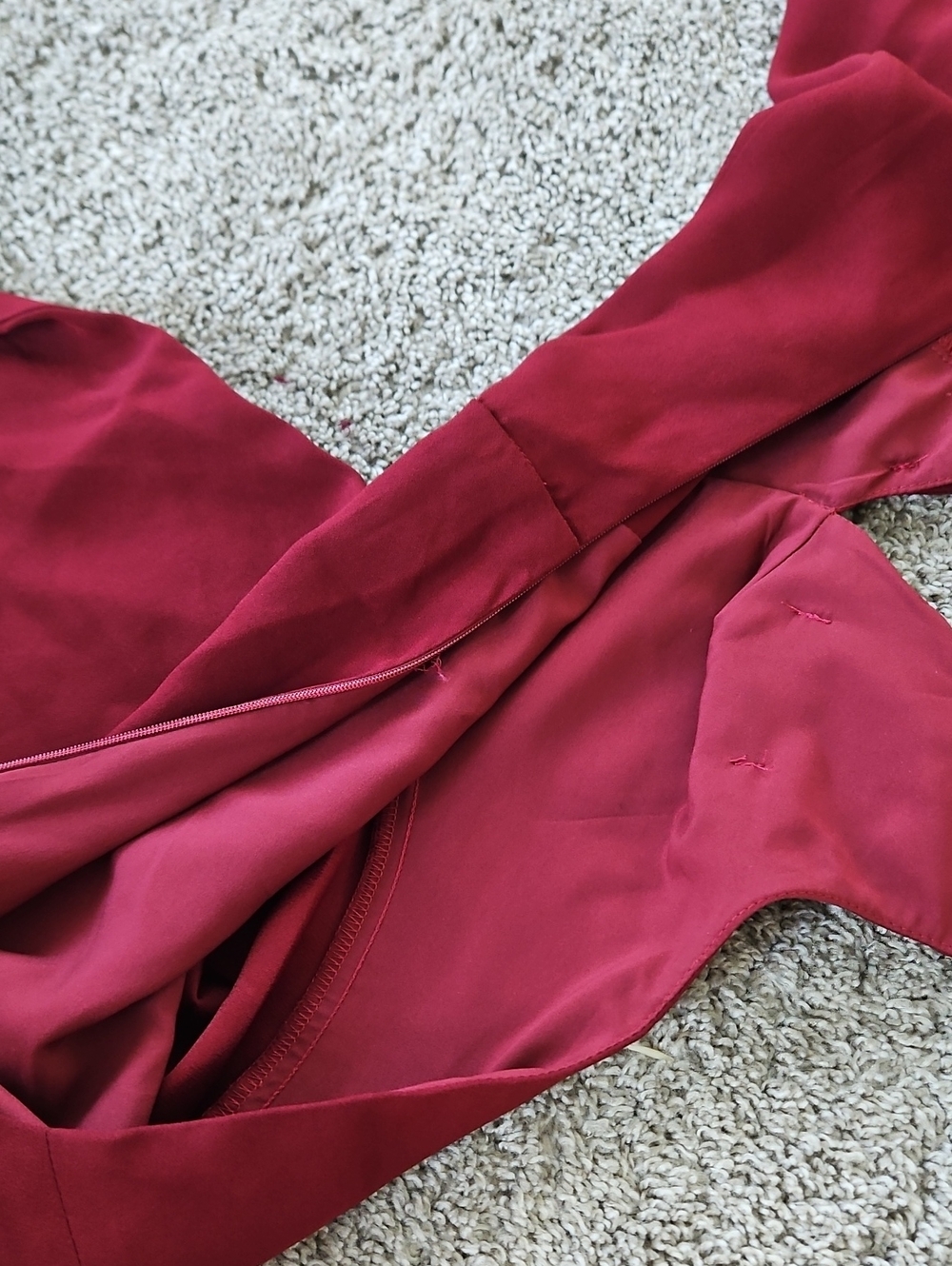 Nwt STAUD Burgundy Long-Sleeve Bow Maxi Dress 6 - Picture 15 of 15